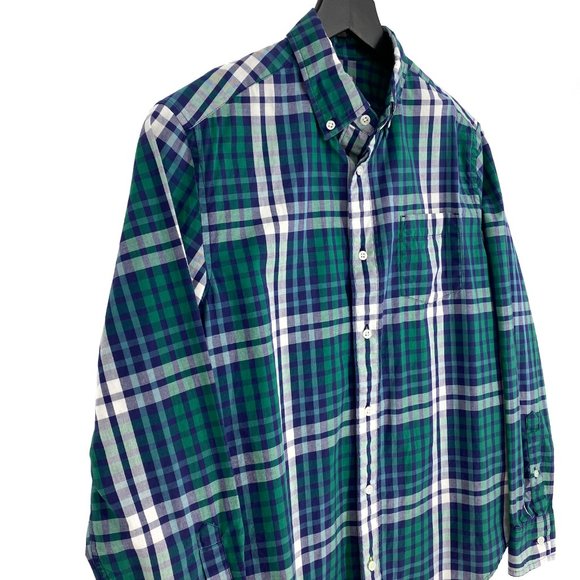 J.CREW RE-IMAGINED Indigo Plaid Tartan Long Sleeve Shirt - Picture 5 of 15